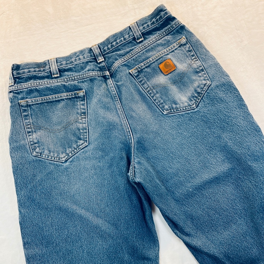 Carhartt Relaxed Fit Mens Denim Jeans Medium Wash 36x30 Workwear Cotton B13 STW